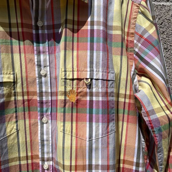 46664 It's in our Hands Colorful Plaid Button Down Shirt Mens Large N.Mandela 41 - Picture 13 of 16